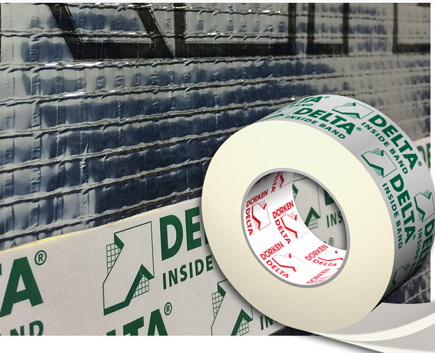 DELTA®-INSIDE-BAND - Одностороння сполучна стрічка шириною 60 мм для проклейки нахлестів пароізоляційних плівок.