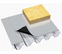 DELTA®-THENE ALU - пароізоляційна самоклейка армована плівка з алюмінію розроблена для застосування в конструкціях плоских та скатних дахів, що мають підставу з трапецієподібних сталевих листів.