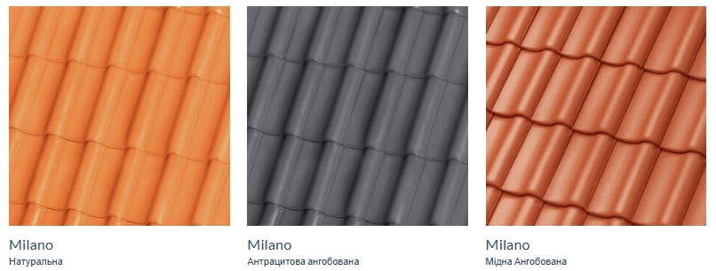 Кольори керамічна черепиця Roben Milano