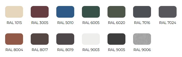 Фальцева покрівля Тайл кольори