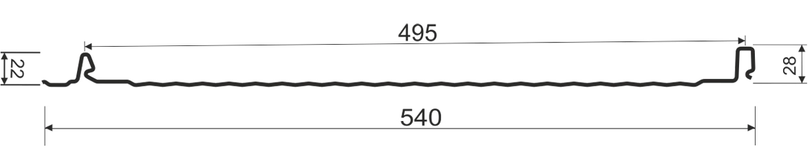 Технічні характеристики фальцю Тайл “Хвиля” Креслення