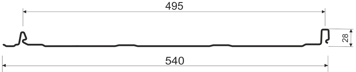 Технічні характеристики фальцю Тайл "Класика” Креслення