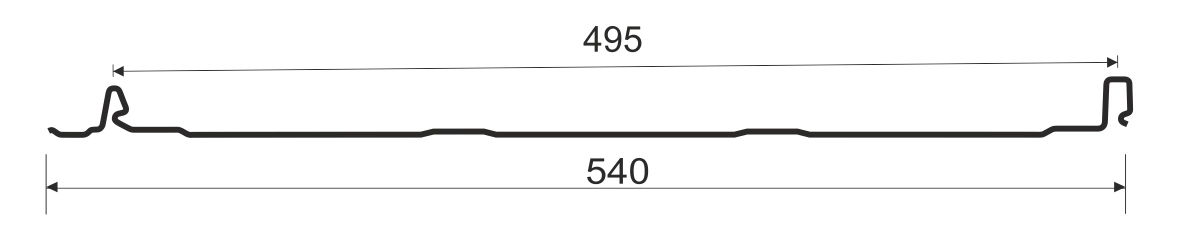 Технічні характеристики фальцю Тайл  “Трапеція” Креслення